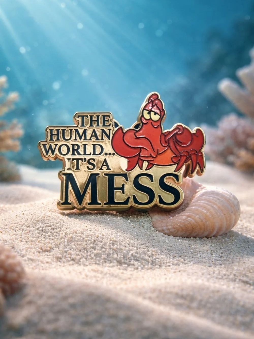Disney Sebastian Crab Enamel Pin - Red and Gold